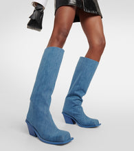 Gia Borghini Blondine denim knee-high boots