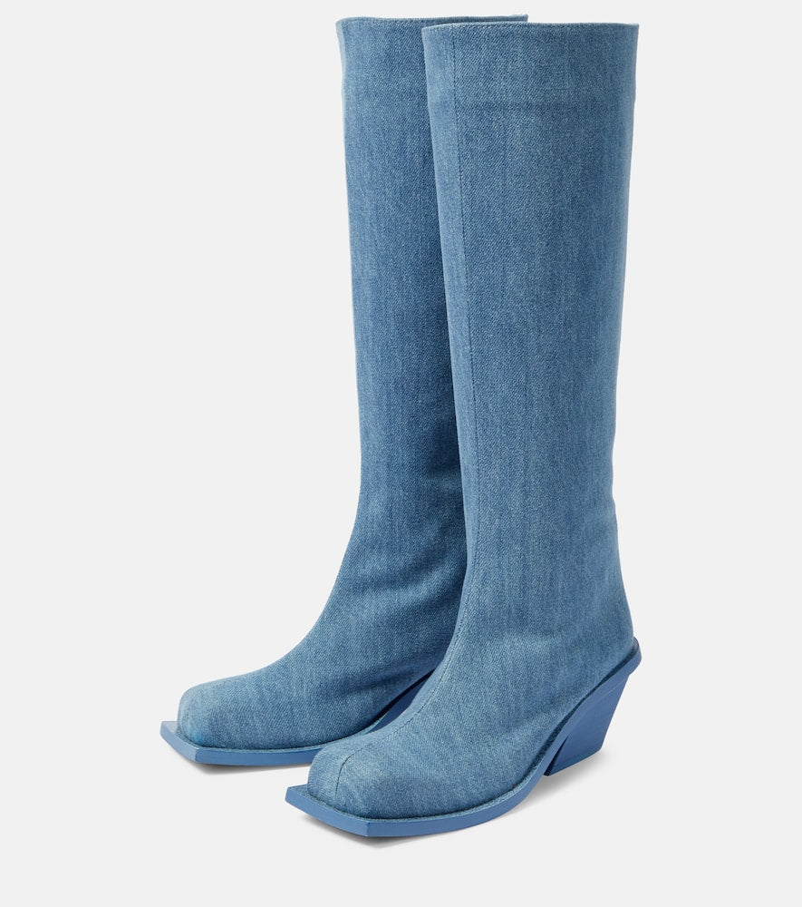 Gia Borghini Blondine denim knee-high boots