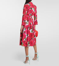 Oscar de la Renta Floral cotton-blend poplin midi dress
