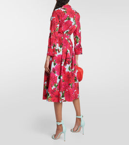 Oscar de la Renta Floral cotton-blend poplin midi dress