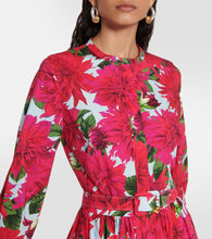 Oscar de la Renta Floral cotton-blend poplin midi dress