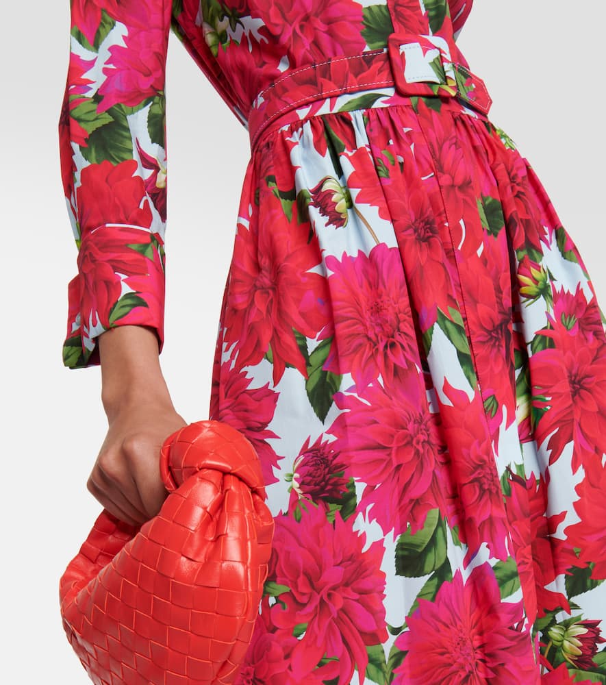 Oscar de la Renta Floral cotton-blend poplin midi dress