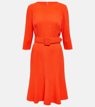 Oscar de la Renta Embellished wool-blend midi dress