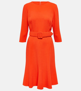 Oscar de la Renta Embellished wool-blend midi dress