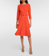 Oscar de la Renta Embellished wool-blend midi dress