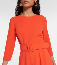 Oscar de la Renta Embellished wool-blend midi dress