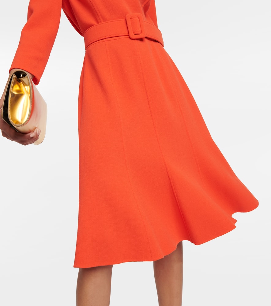 Oscar de la Renta Embellished wool-blend midi dress