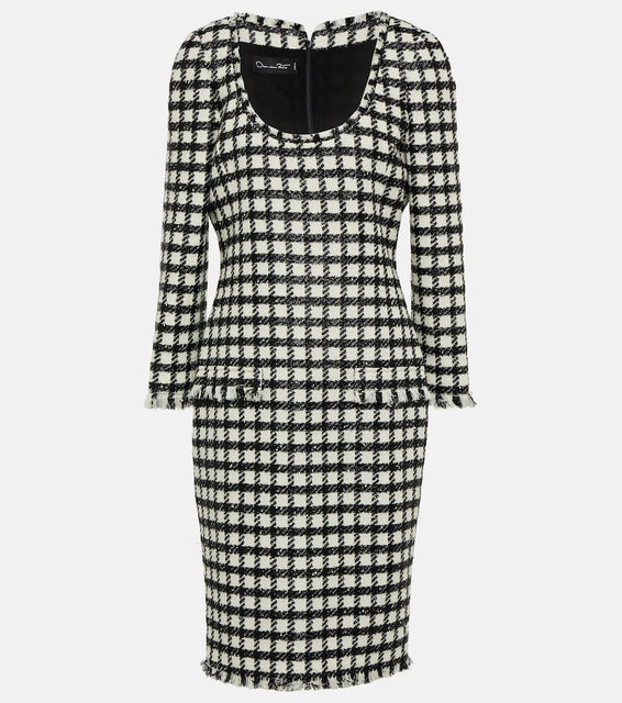 Oscar de la Renta Wool-blend tweed midi dress