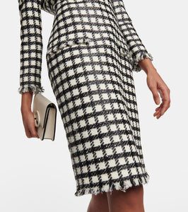 Oscar de la Renta Wool-blend tweed midi dress
