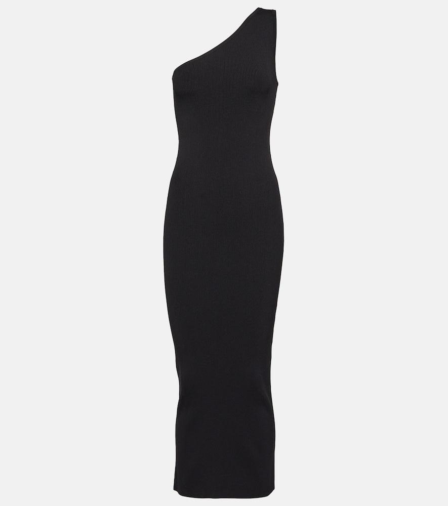 Toteme Ribbed-knit one-shoulder midi dress. Toteme 罗纹针织单肩中长连衣裙