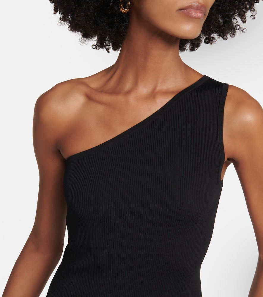 Toteme Ribbed-knit one-shoulder midi dress