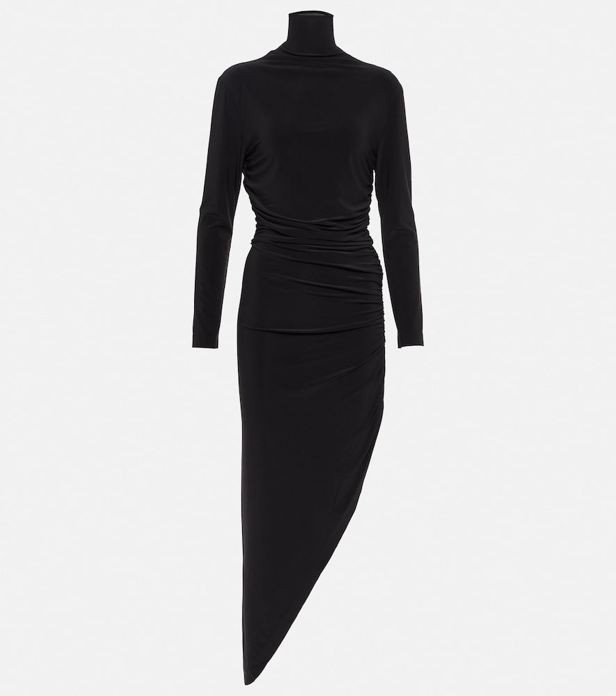 Norma Kamali Turtleneck draped jersey maxi dress. Norma Kamali 高领垂坠平纹针织超长连衣裙