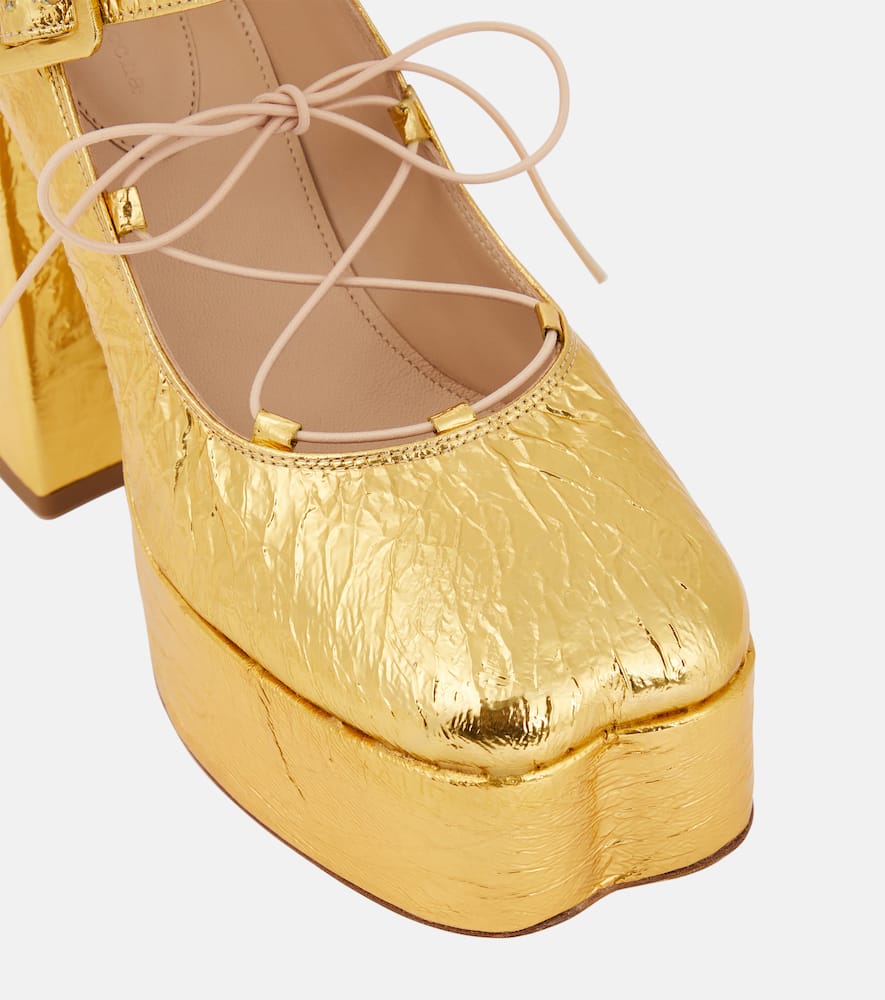 Simone Rocha Leather ballerina platform pumps