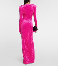 Vetements Diva gloves velvet maxi dress