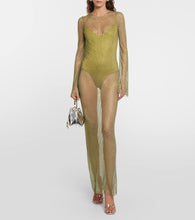Galvan Gloria crystal-embellished maxi dress