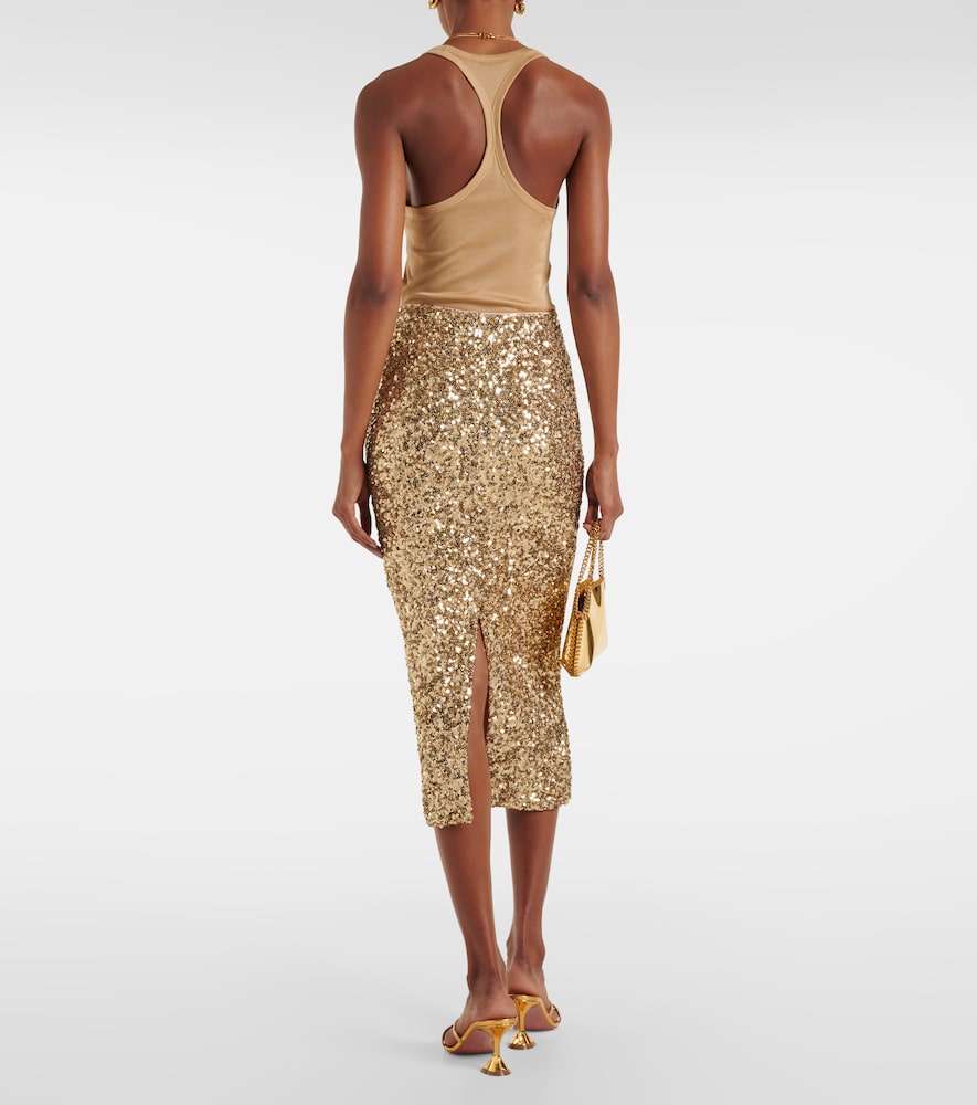 Rotate Sequined midi skirt