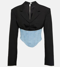 Dion Lee Wool and denim bustier blazer - Dion Lee 羊毛和牛仔布胸衣式西装外套