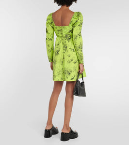 Ganni Printed cotton minidress