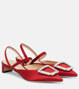 Emilia Wickstead Katrina embellished satin pumps