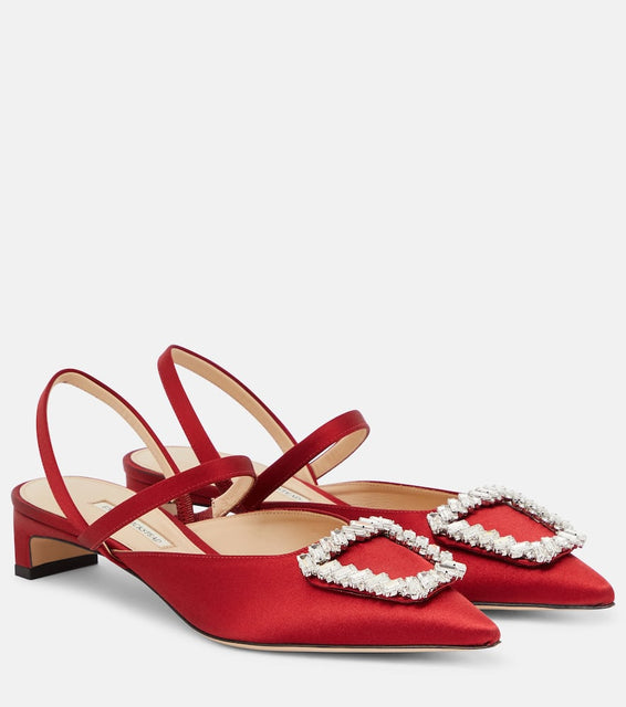 Emilia Wickstead Katrina embellished satin pumps