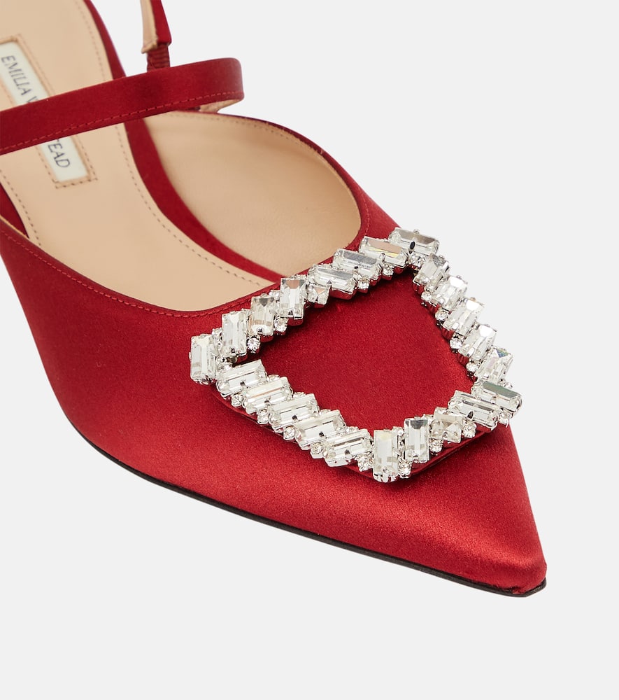 Emilia Wickstead Katrina embellished satin pumps
