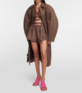 Jacquemus Les Mules Rond Carr√É¬© asymmetrical suede mules