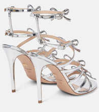 Giambattista Valli Silver Love Bow embellished sandals