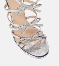 Giambattista Valli Silver Love Bow embellished sandals