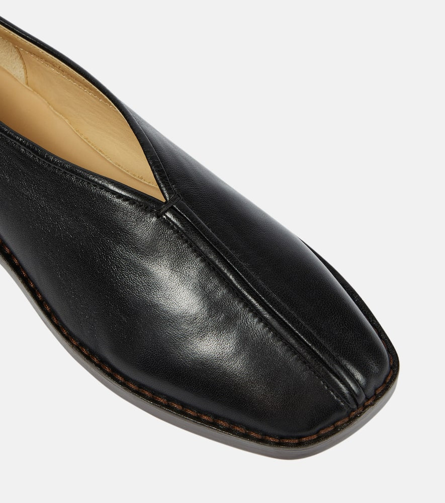 Lemaire Piped leather loafers