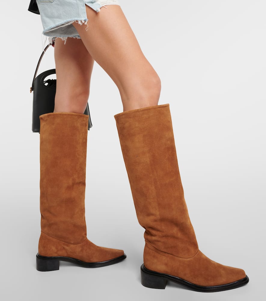 Souliers Martinez Bertran suede knee-high boots