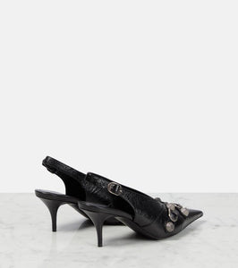 Balenciaga Cagole 70 leather slingback pumps