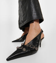 Balenciaga Cagole 70 leather slingback pumps