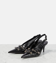 Balenciaga Cagole 70 leather slingback pumps