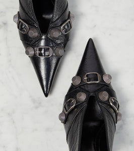 Balenciaga Cagole 70 leather slingback pumps