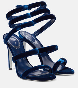 Rene Caovilla Cleo 105 velvet sandals