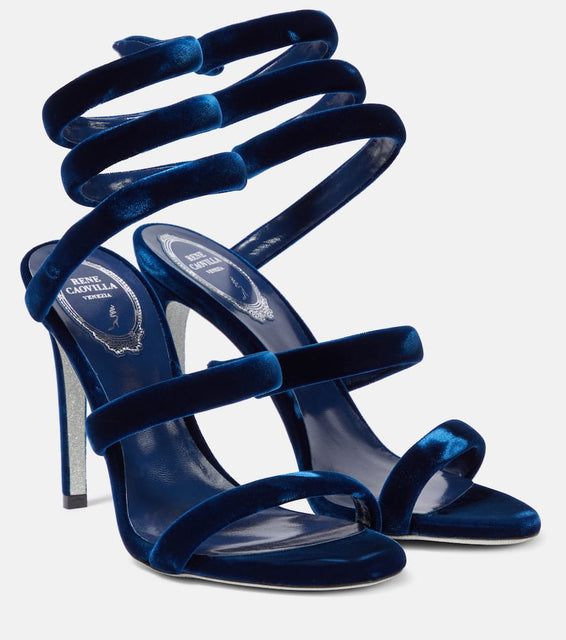 Rene Caovilla Cleo 105 velvet sandals