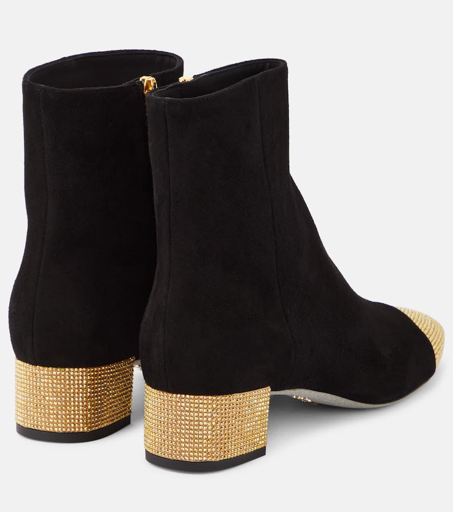 Rene Caovilla Embellished suede ankle boots