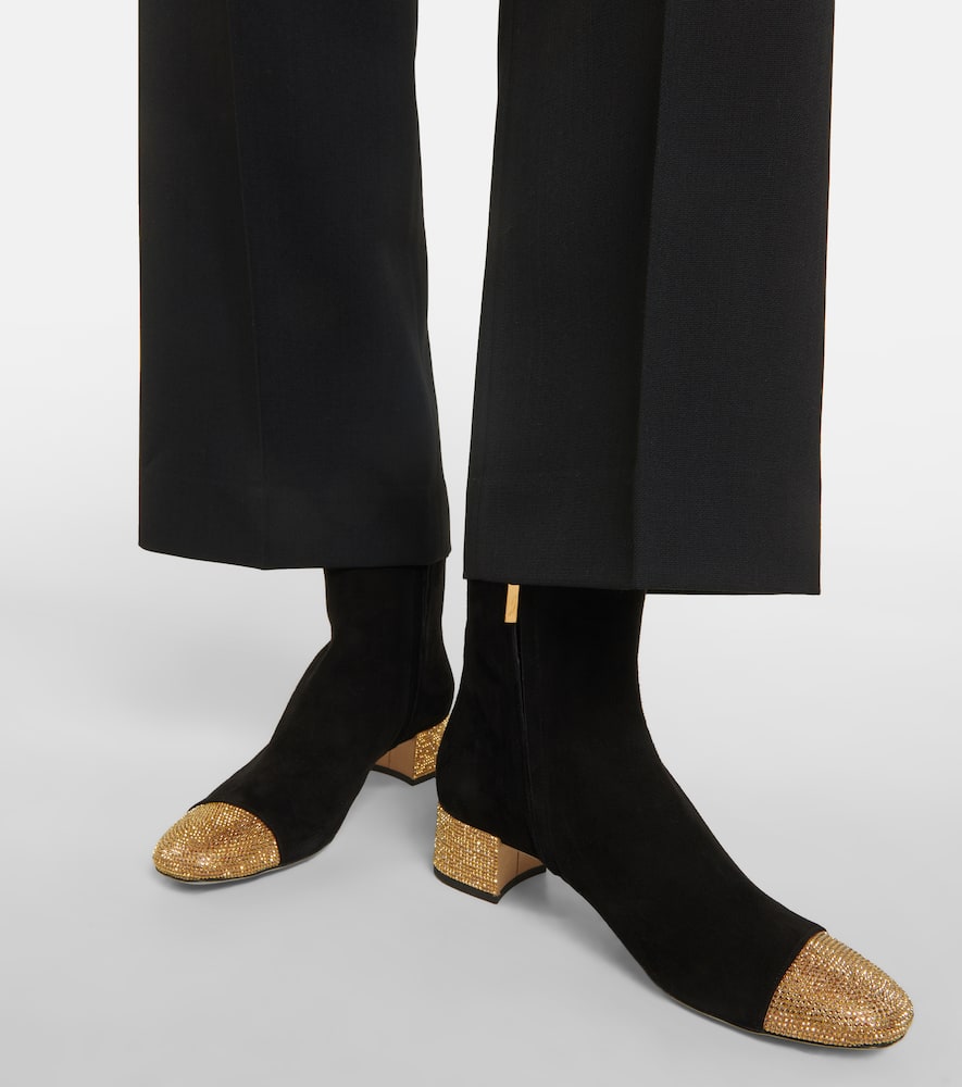 Rene Caovilla Embellished suede ankle boots