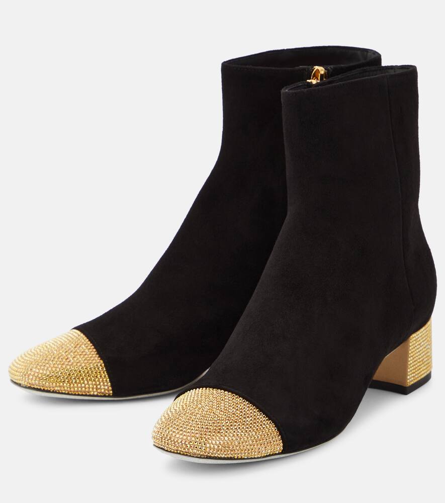 Rene Caovilla Embellished suede ankle boots