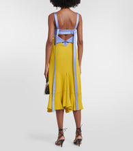 Victoria Beckham Paneled satin and cady midi dress