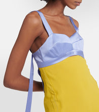 Victoria Beckham Paneled satin and cady midi dress