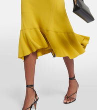 Victoria Beckham Paneled satin and cady midi dress