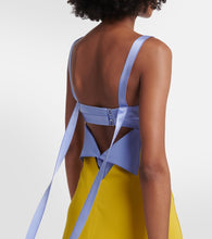 Victoria Beckham Paneled satin and cady midi dress