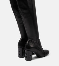 Max Mara Damier leather over-the-knee boots