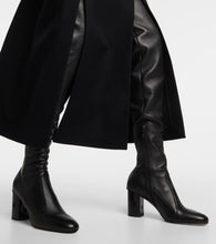 Max Mara Damier leather over-the-knee boots