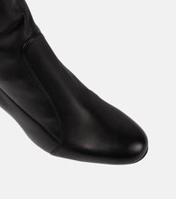Max Mara Damier leather over-the-knee boots