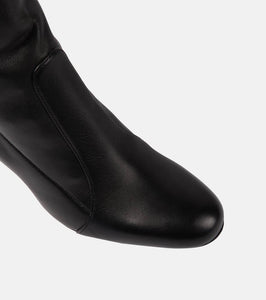 Max Mara Damier leather over-the-knee boots