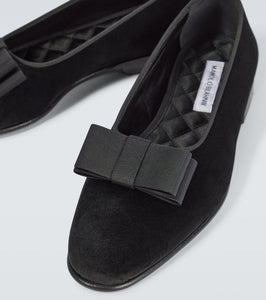 Manolo Blahnik Toro bow-detail velvet flats