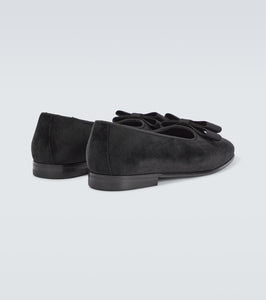 Manolo Blahnik Toro bow-detail velvet flats