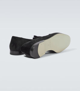 Manolo Blahnik Toro bow-detail velvet flats